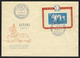 1951 W32 Block Lunaba Luzern auf illustr. Brief (15193)