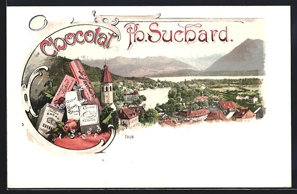 Ansichtskarten: Thun, Reklame Chocolat Ph. Suchard – Gebraucht aus Berlin von bartko-reher