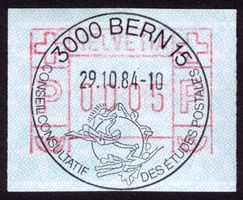 ATM 6_Abart "OHNE GRUNDLINIE"_SONDER-Vollstempel 84_Bern 15