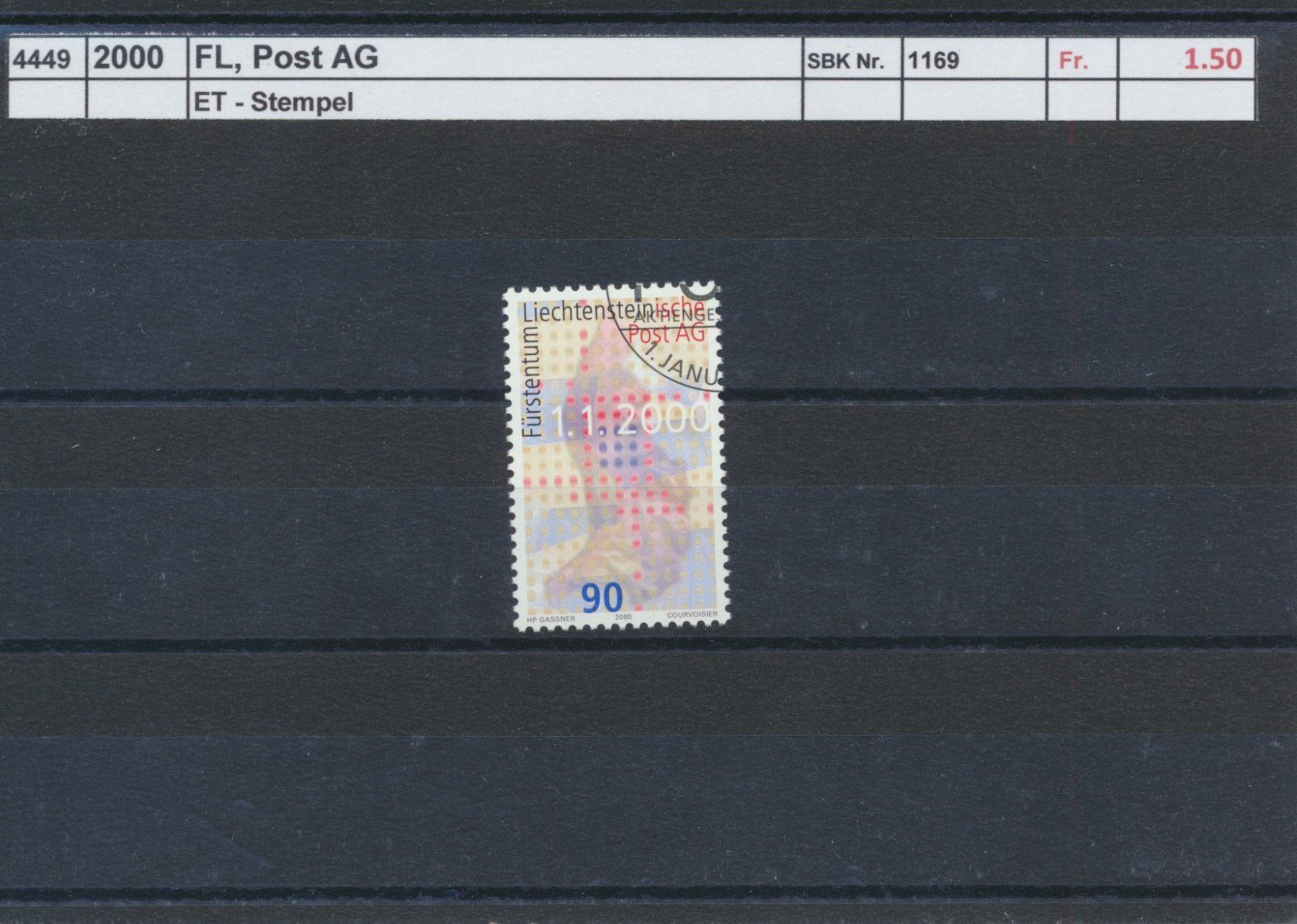 Tutti i francobolli: 2000 FL, "Post AG", ET - Stempel – Usato da Winterthur venduto da Zupogeru