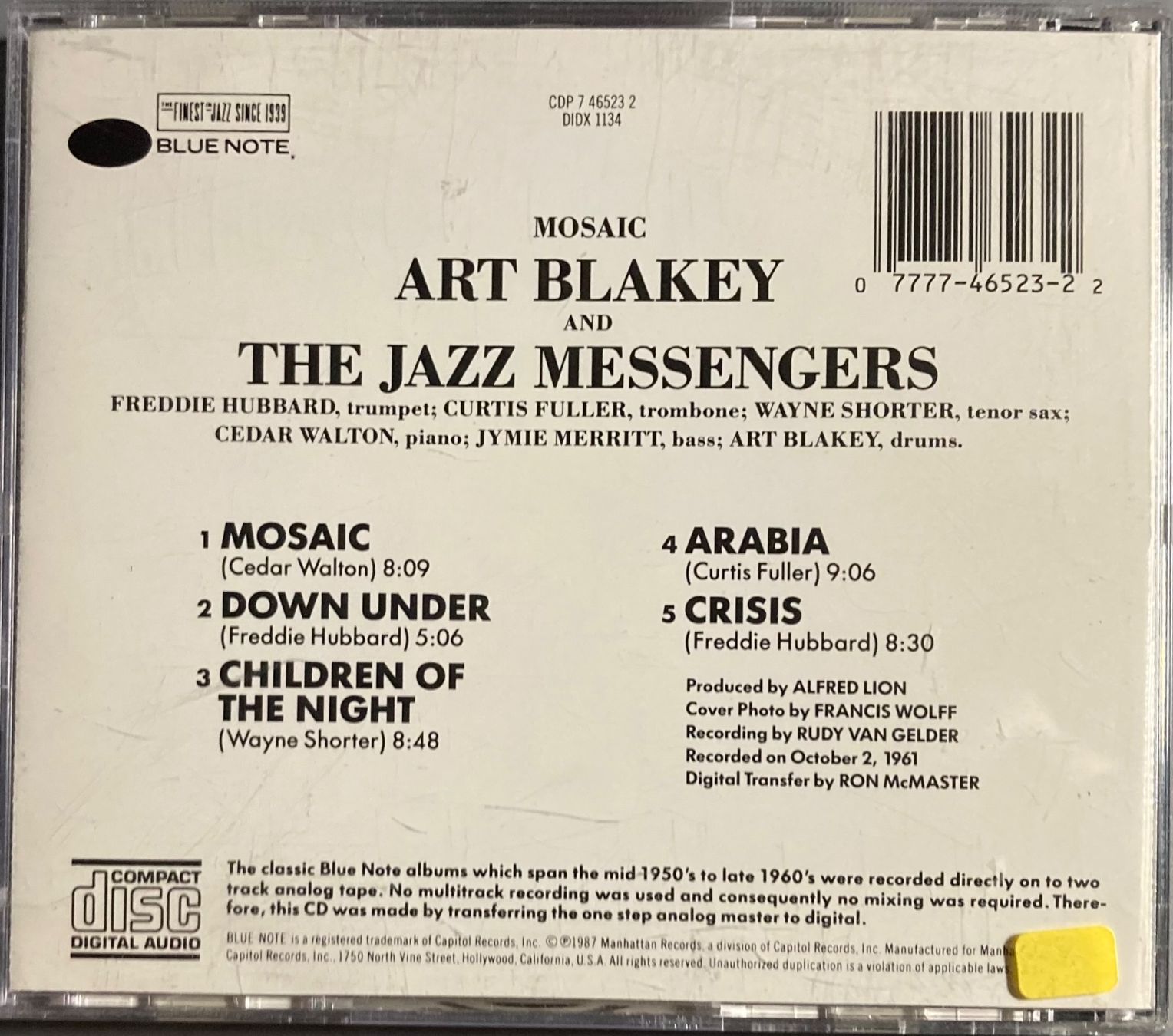 CD: ART BLAKEY & JAZZ MESSENGERS - MOSAIC – Usato da Poliez-Pittet venduto da Newtown-Records 1