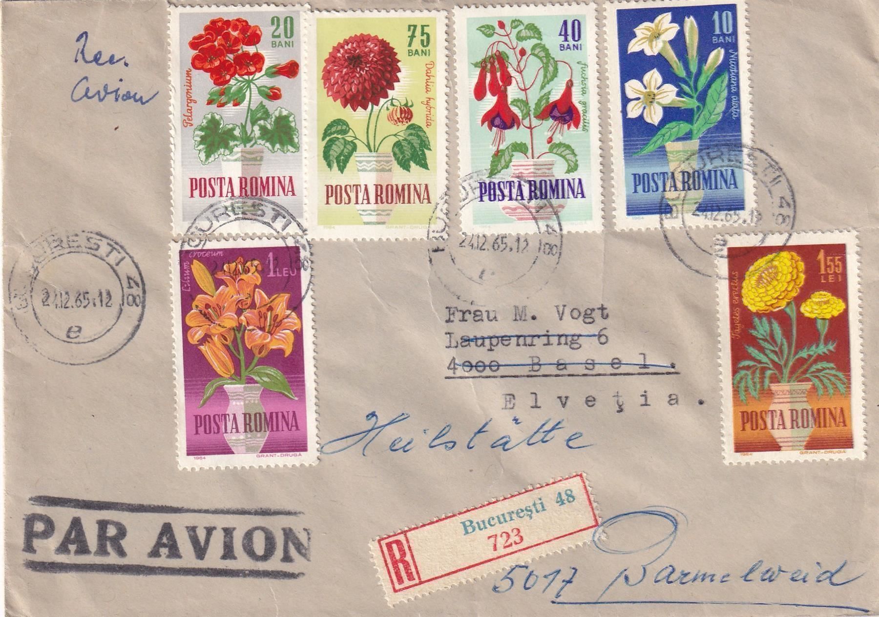 Tutti i francobolli: Blumen (Rumänien) 1965 – Usato da Baar venduto da Asmara111