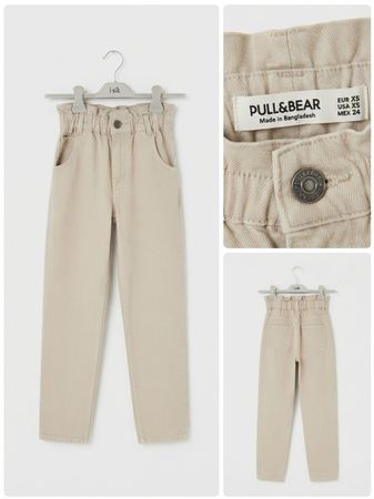 Pantaloni a vita alta Pull&Bear color sabbia/beige
