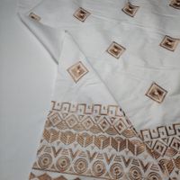 Bestickte italienische Baumwolle 1.60x1.50m bianco oro