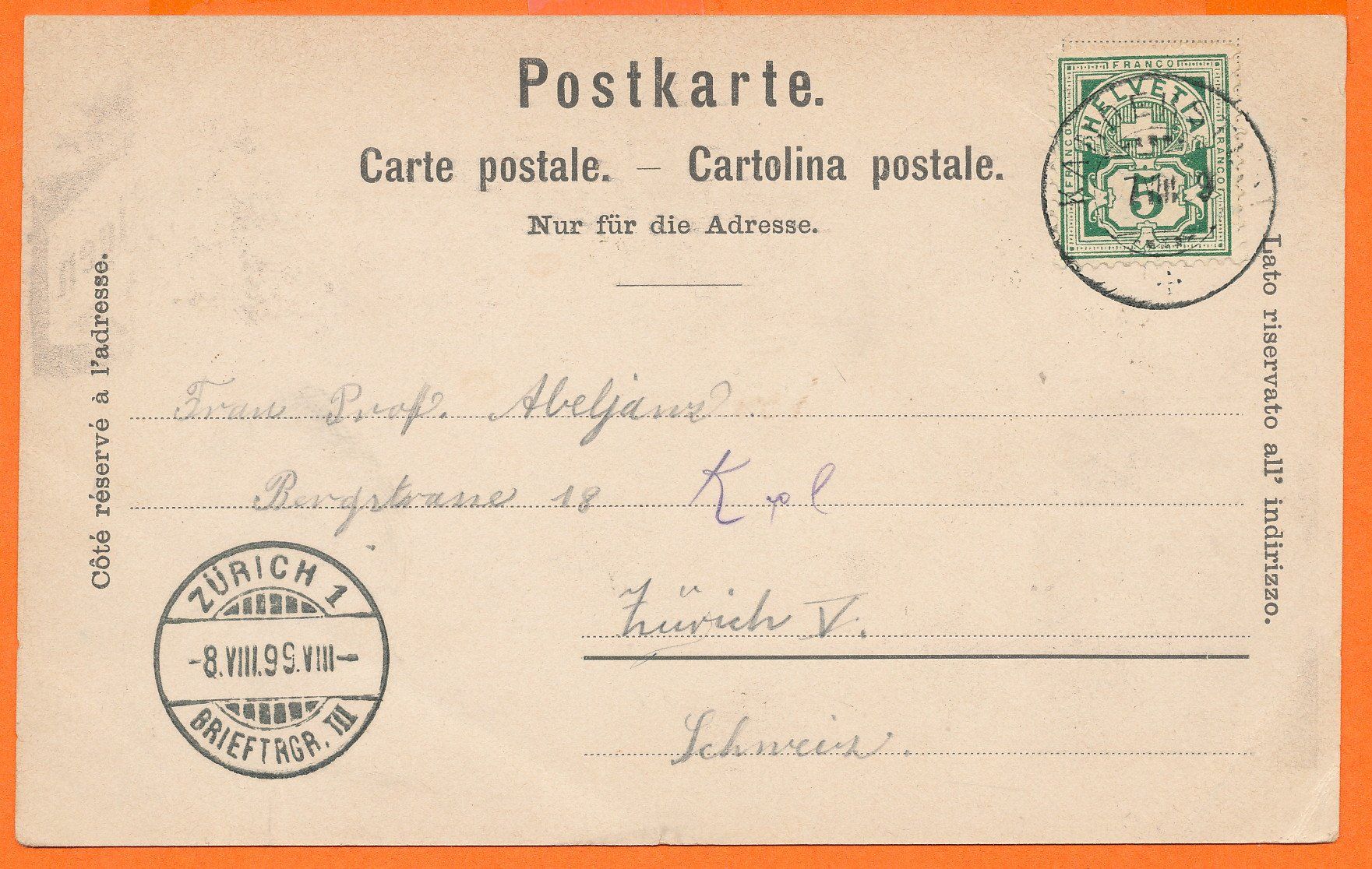 Cartoline postali: FRUTIGEN / BE - 5-Bilder 1899 – Usato da Liestal venduto da flohmy 1