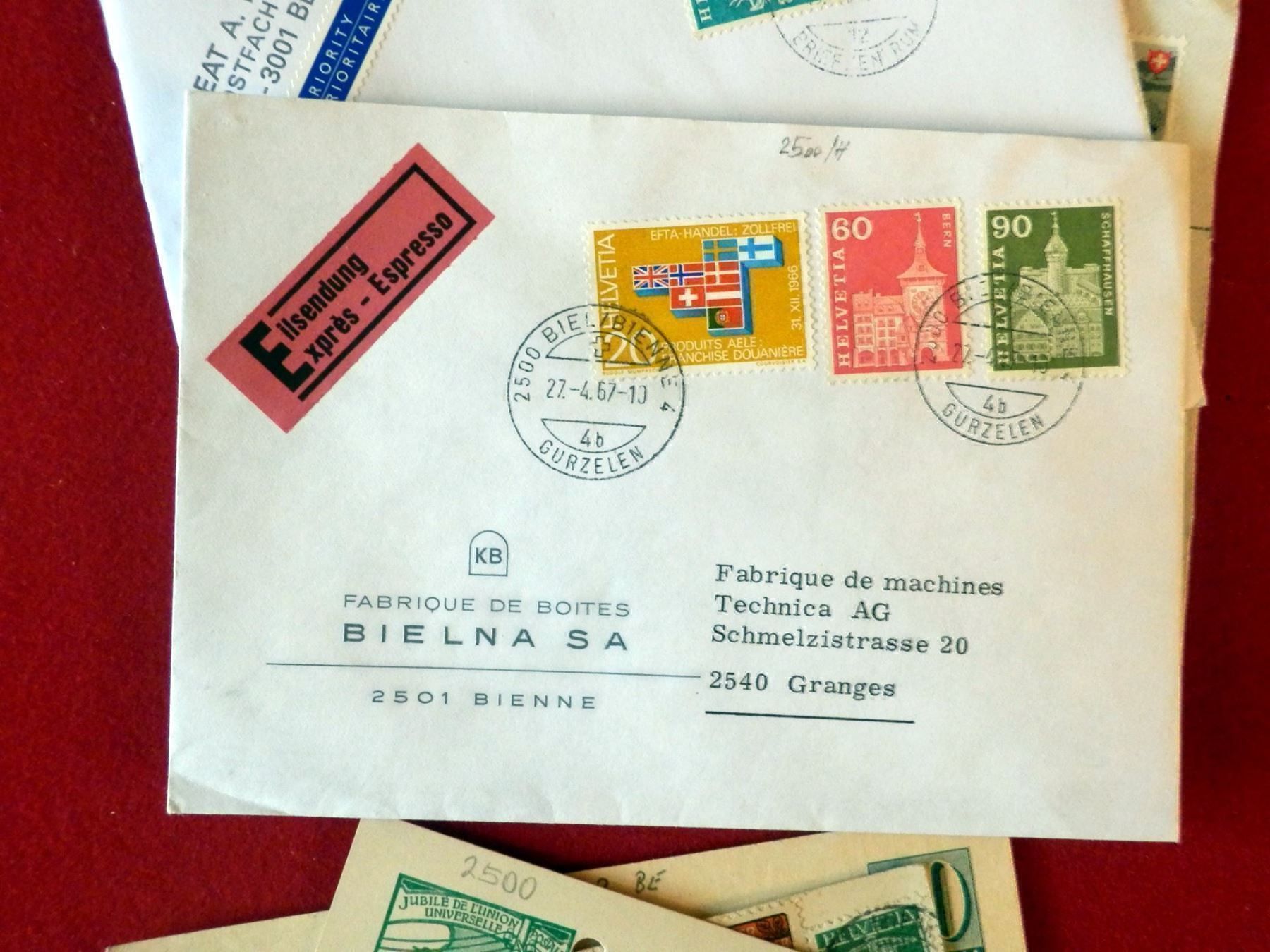 Alle Briefmarken: Lot mit 7 Bedarfsbriefen und Karten – Gebraucht aus Ueberstorf von dinbau 7