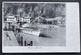 Gruss aus Brienz, Dampfschiffstation, Hôtel Kreuz, ca. 1920