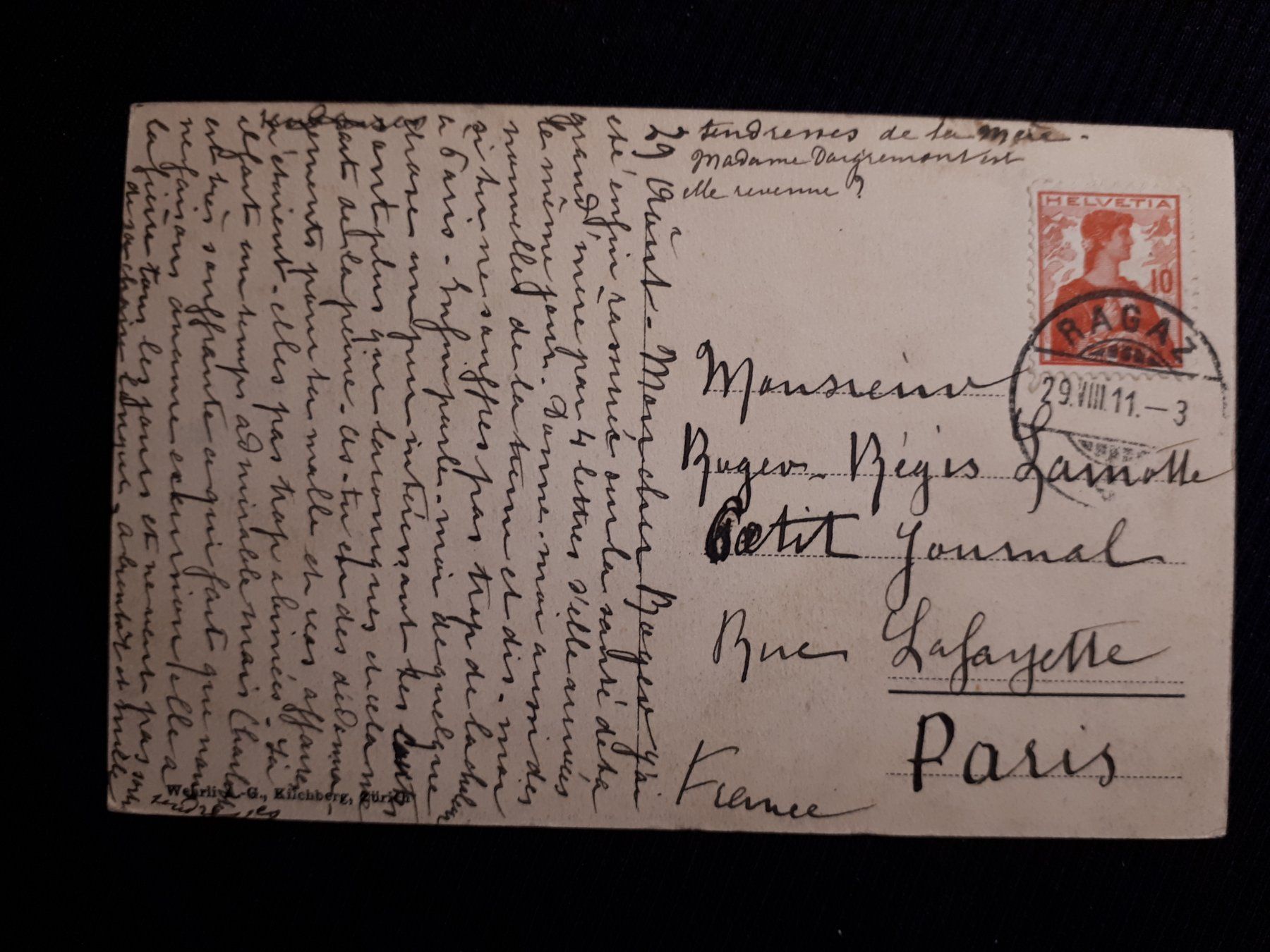 Cartoline postali: . RAGAZ 1911 – Usato da Ponto Valentino venduto da giorgia06 1