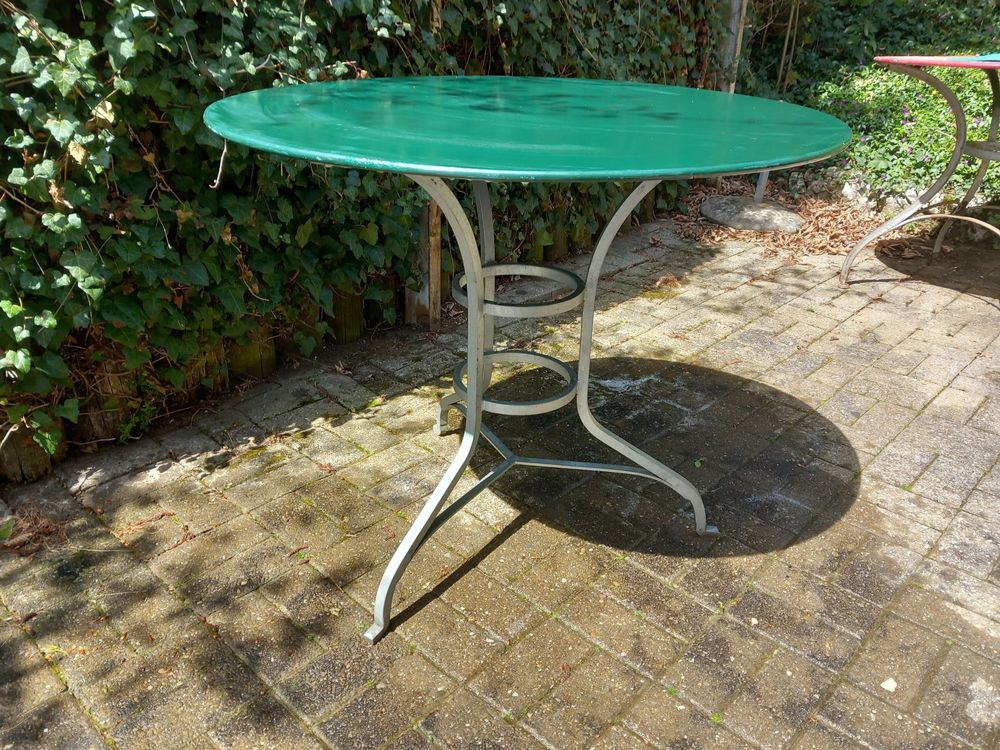 Gartentisch rund Blech grün Jugendstil | Kaufen auf Ricardo