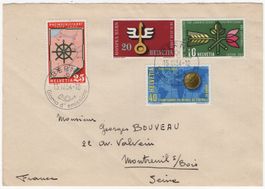 Werbemarken 1954 auf FDC (it) BERNA 15.III.54 - BRIEFVORDERS