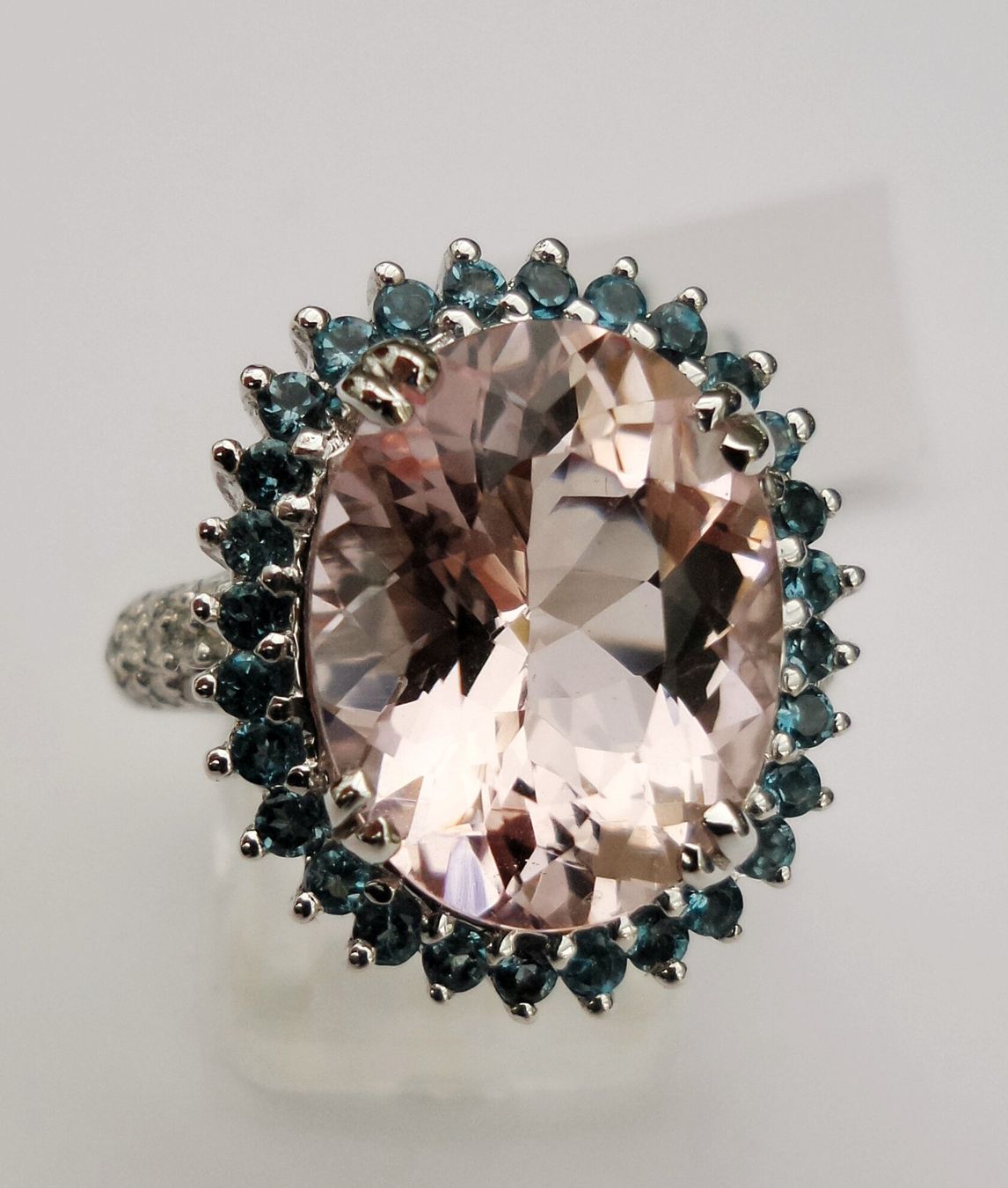 Anelli: Morganit mit blauen Diamanten Fingerring – Nuovo (secondo la descrizione) da Zürich venduto da Benedikt21 3