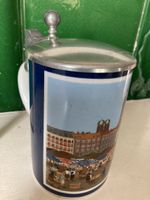 München Bierkrug mit Zinndeckel - Viktualienmarkt Motiv!