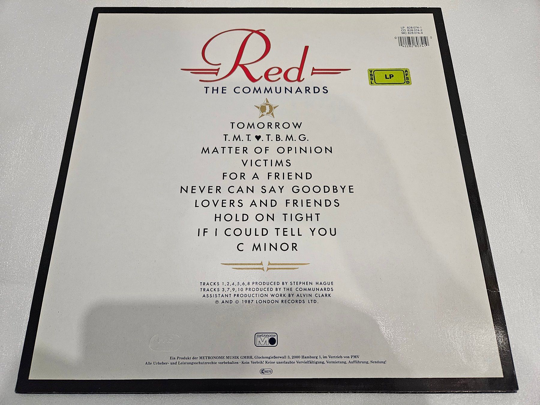 Schallplatten: The Communards – Red (LP, Synth-pop, Disco) – Gebraucht aus Uster von Vinyl-Leidenschaft 1