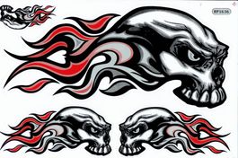 Skull Flammen Aufkleber Sticker 1 Bogen 27x18cm Tuning ST306