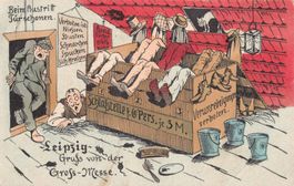 Gruss aus LEIPZIG - uralte, humoristische Karte 1928