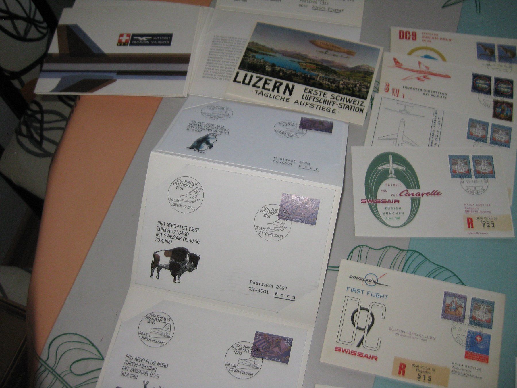 Buste & buste per spedizione: Lot d'enveloppes luftpost – Usato da L'Auberson venduto da DanGinFAS 3