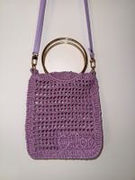 Tasche aus Raffiabast handgestrickt