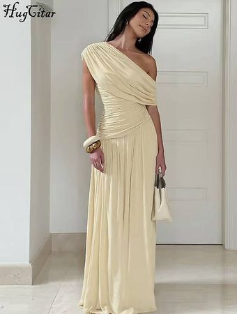 Gelbes One-shoulder dress