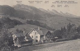 1916, AK Hotel Hirschen Wildhaus Churfirsten Kurhaus