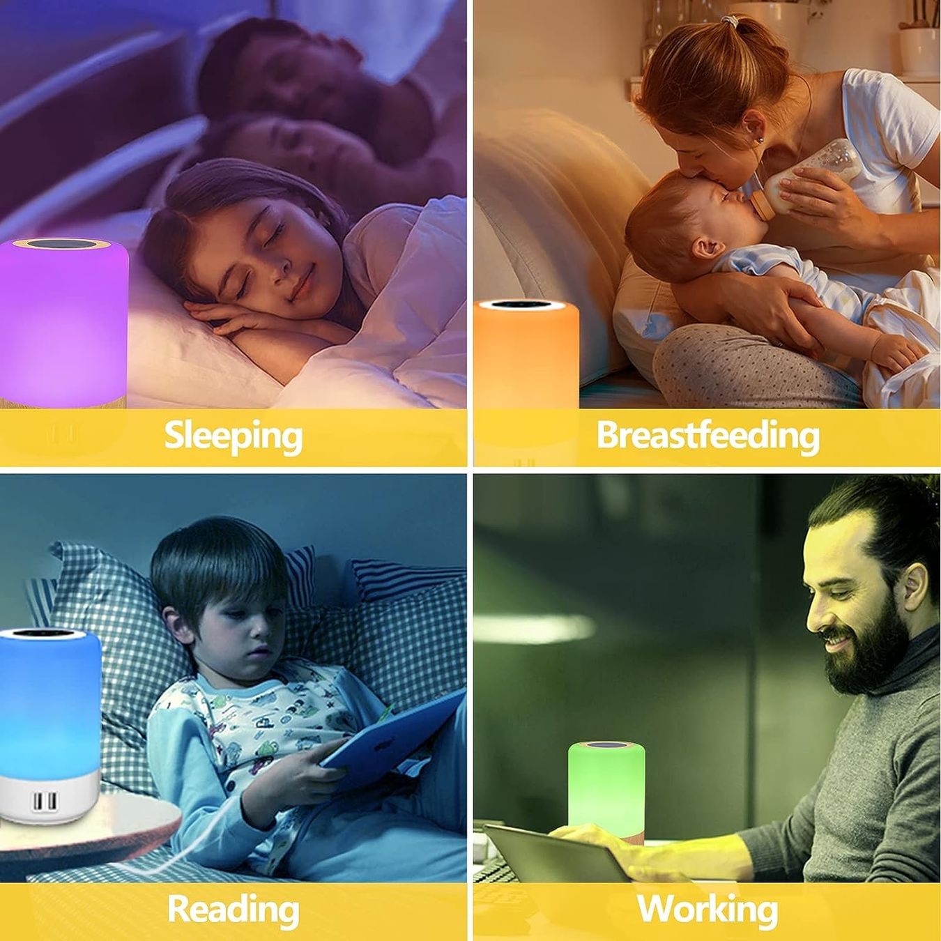 Lampade: Nachttischlampe mit 4 USB Ladeanschluss – Nuovo e nell'imballaggio originale da Nuglar venduto da SaleRitter 1