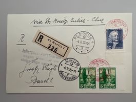 1935 Winteralpenpost Julier Eings. Bf mit PJ69+72