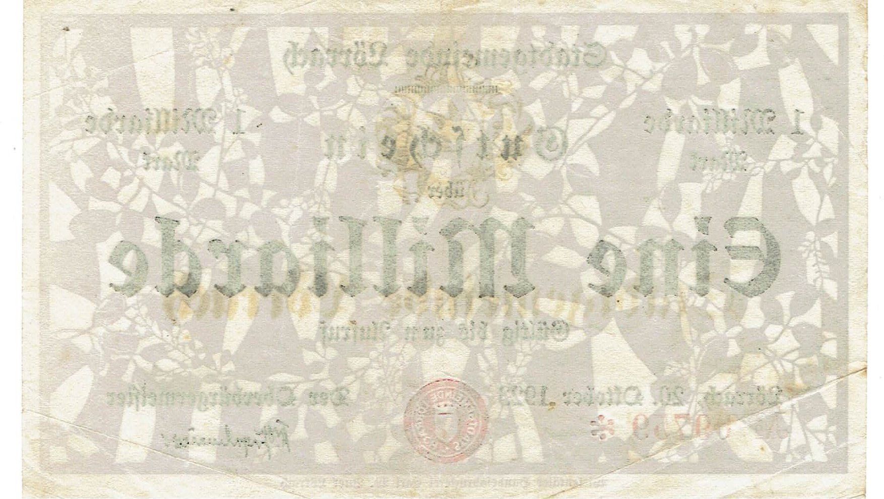 Banconote: Lörrach 1 Mrd.Mark 20.10.1923 VZ-VZ+ – Usato da Steffisburg venduto da ber_8htf 1