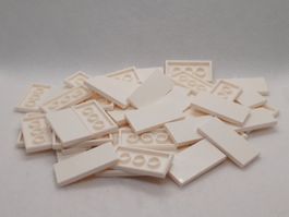 Lego 50 Stk. Flat Tile 2x4 weiss (neu)