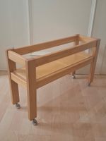 Vintage skandinavischer rollbarer Pflanzenständer Bücherkorb