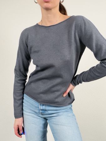 Grey Wool Jumper, Size M, Long Sleevem