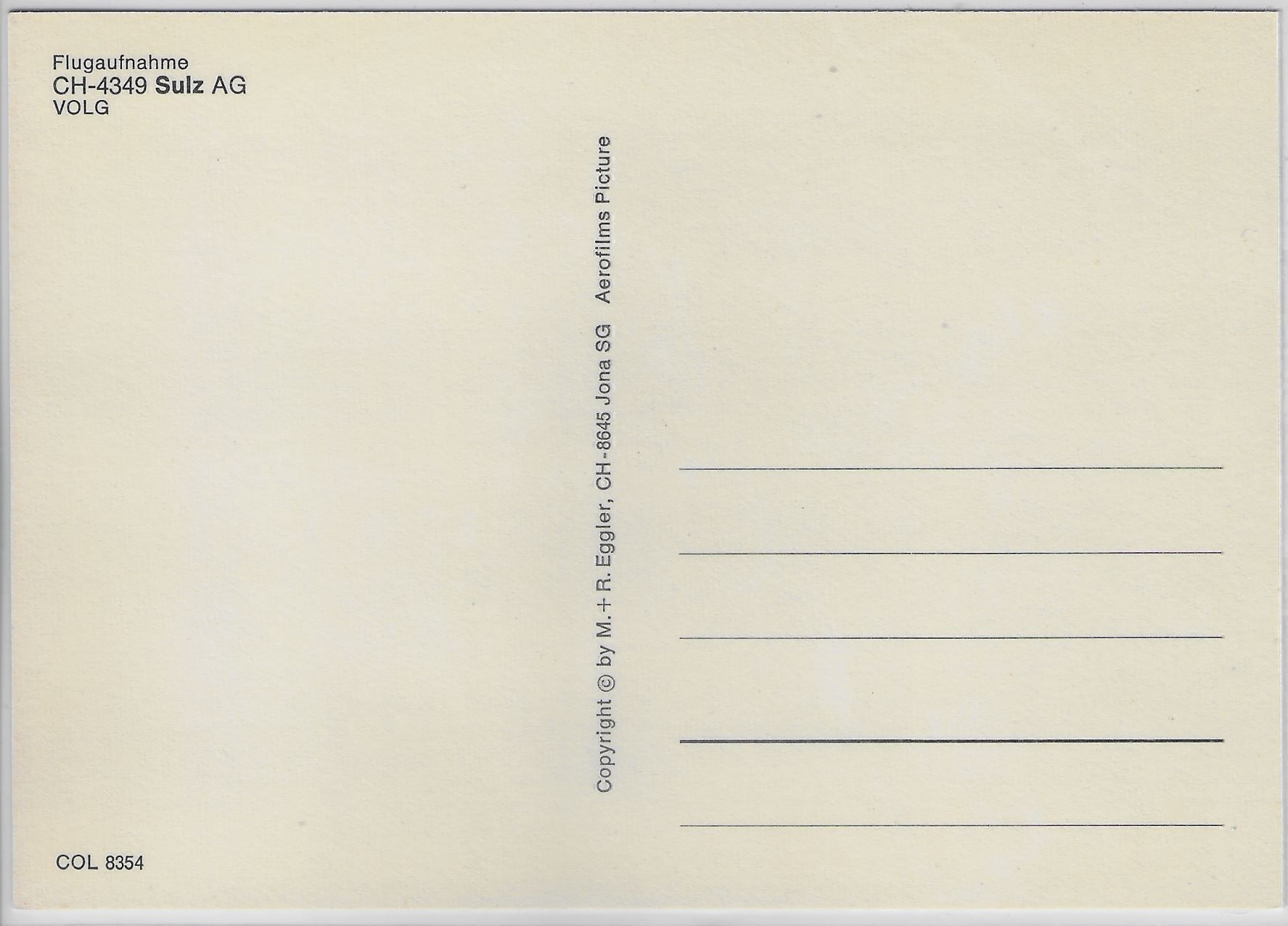Cartoline postali: Flugaufnahme Sulz AG - VOLG – Antico da Ettingen venduto da Kartenplanet 1