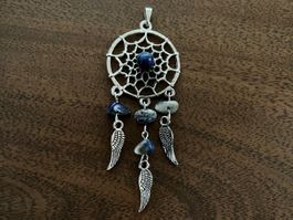 Anhänger Traumfänger mit Lapislazuli und Flügeln