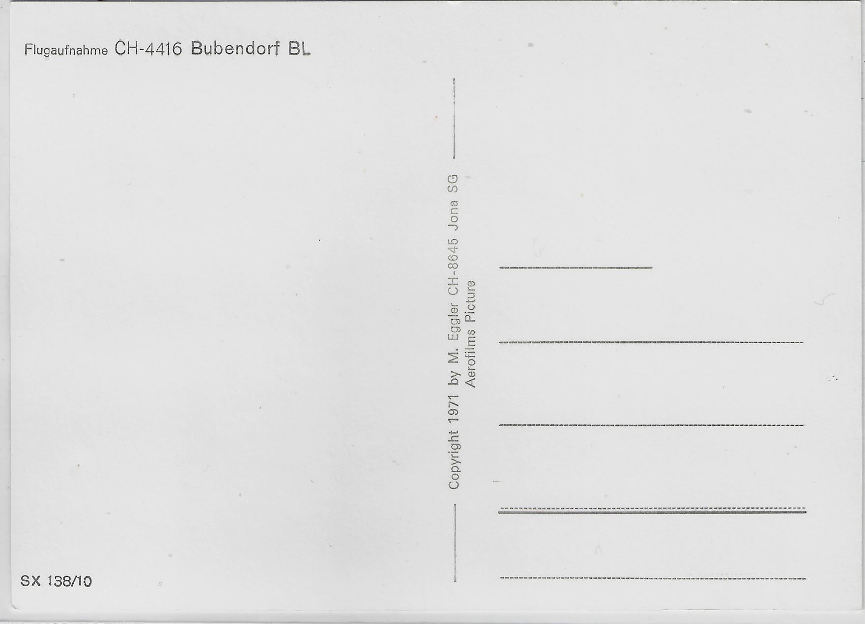 Cartoline postali: Flugaufnahme Bubendorf BL – Antico da Ettingen venduto da Kartenplanet 1