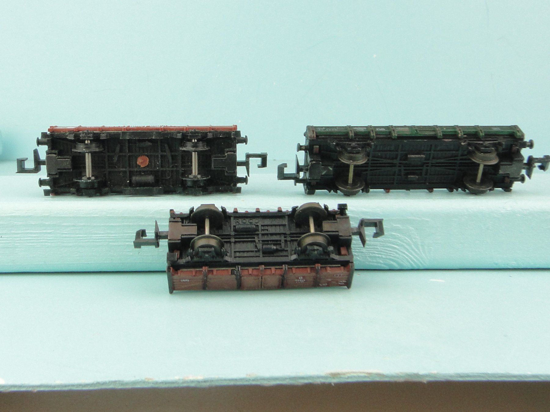 Trix Modellini di ferrovie: Trix Roco Spur N 3 X Flachwagen – Usato da Bülach venduto da Albitrain 1