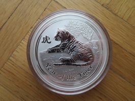 Münze Australien Lunar II Serie Tiger 5 Oz Silber 2010