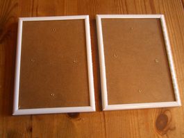 2 kleine Wechselrahmen,Kunststoff,weiss