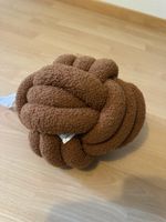 Trendiges Knoten Kissen, braun, Deko Kissen, neuwertig