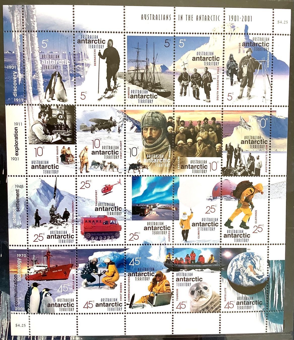 Tutti i francobolli: 2001 - Folder Australier in der Antarktis Bogen ** – Nuovo (secondo la descrizione) da Liestal venduto da Skunk02