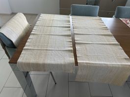 Tischläufer 3er Set goldig/beige 135x43cm guter Zustand