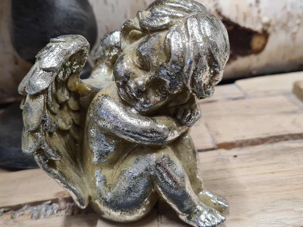 TOBBOMEY Vintage Schutzengel Wanddekoration Aus Harz - Retro Skulptur Für Innen & Außen