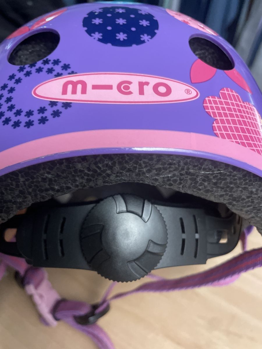 Micro Helme: Micro Mädchen Velo Helm Grösse 48-53 cm, Lila, Blumenmuster – Gebraucht aus Obergerlafingen von cabo4 3