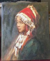 Oil Painting Portrait Ethnic Style Used Condition