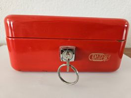 Geldkassette Dad Decayeux rot mit Schlüssel gebraucht