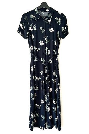VERO MODA | Wadenlanges Blusenkleid S/XS | Midikleid Blumen