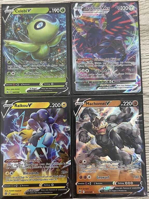 Sammelbilder & Trading cards: 4 Pokémon V / VMAX Karten | Auch einzeln erhältlich – Gebraucht aus Volketswil von kok_vt7j