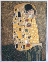 XXL Bild "der Kuss" von Gustav Klimt auf Leinwand Handgemalt