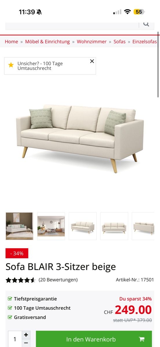 Divani: Sofa Beige – Nuovo (secondo la descrizione) da Goldach venduto da jxsxy.R