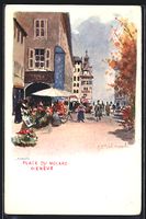 Lithographie Genève, Place du Molard