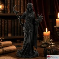 Celestial Priestess Sculpture - Moon and Sun Art - 3D Print