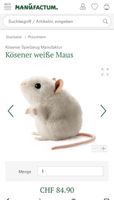 Kösen weisse Maus, Plüschtier, handgemacht, Top Zustand