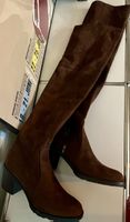Braune neue Overknee Stiefel Wildlederimitat 39/40